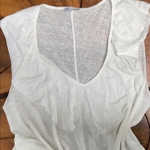 Women’s Zara linen ruffle top size XL